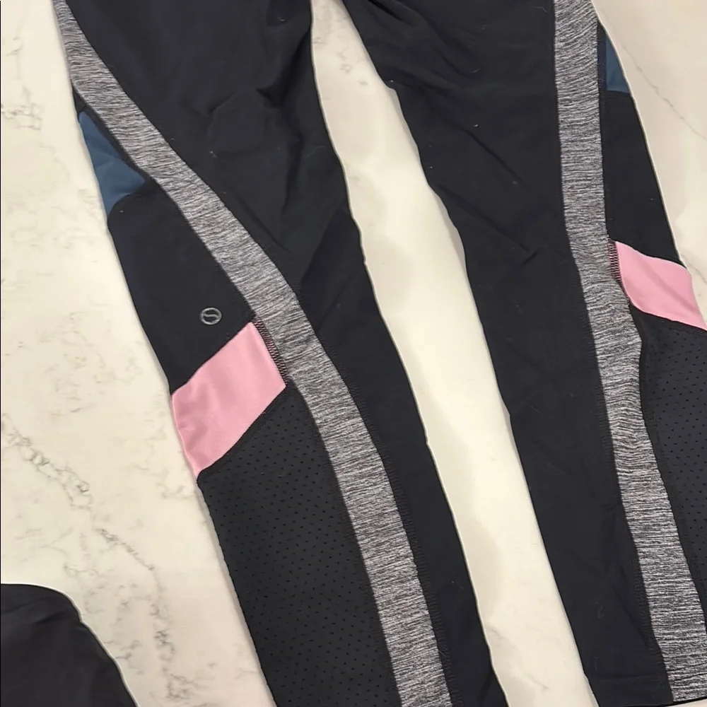 Womens Black Athletic Crop Top and Leggings Set - Picture 7 of 7